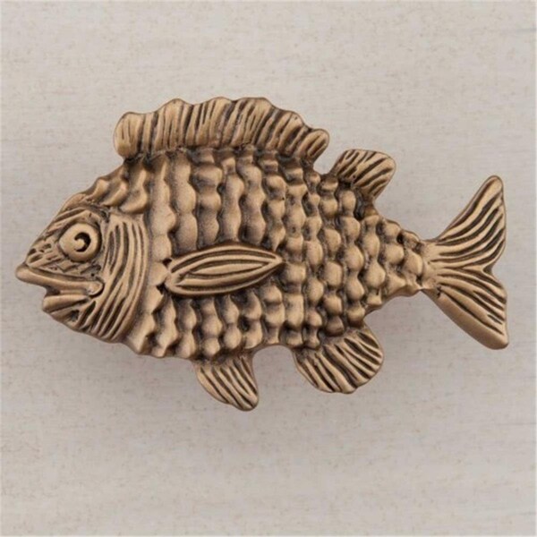 Acorn Mfg Artisan Collection Fun Fish Knob, Museum Gold - DPLGP