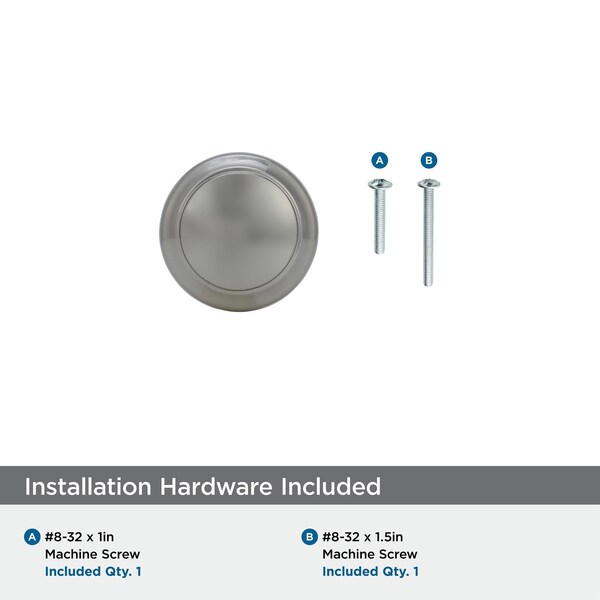 Amerock Highland Ridge 1-3/16 in 30 mm Diameter Polished Nickel Cabinet Knob - BP55312PN