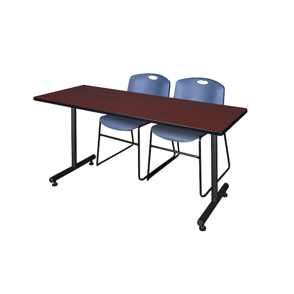 Kobe Rectangle Tables > Training Tables > Kobe Training Table & Chair Sets, 60 W, 24 L, 29 H, Mahogany - MKTRCT6024MH44BE