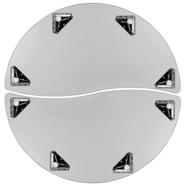 Flash Furniture Round 60 W, 60 L, 30.25 H, Chrome, Laminate, Particleboard, Steel, Wood Grain - XU-GRP-A60-HCIRC-OAK-T-A-GG