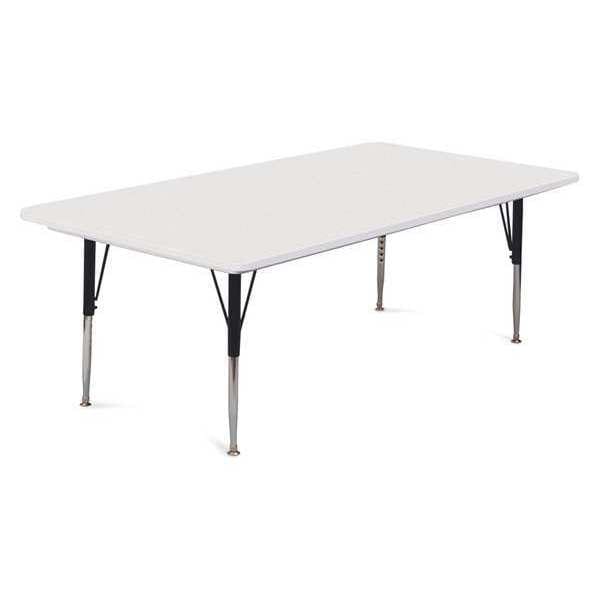 Correll Rectangle Adjustable Height Activity Kids School Plastic Blow Molded Table, 30" W, 72" L - AR3072-REC-23