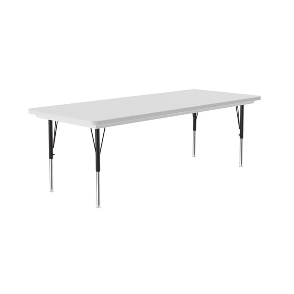 Correll Rectangle Adjustable Height Activity Kids School Plastic Blow Molded Table, 30" W, 72" L - AR3072-REC-23