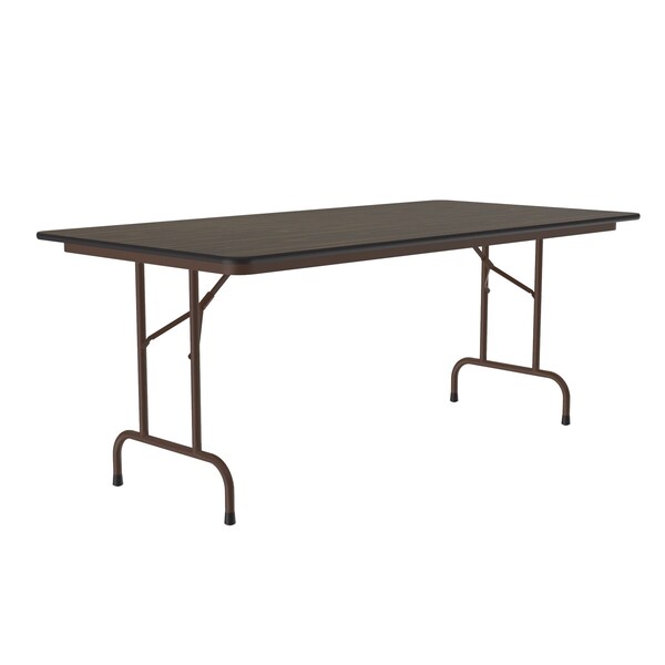 Correll Rectangle Commerical Folding Utility Table, 36" W, 96" L, 29" H, High Pressure Laminate Top, Walnut - CF3696PX-01