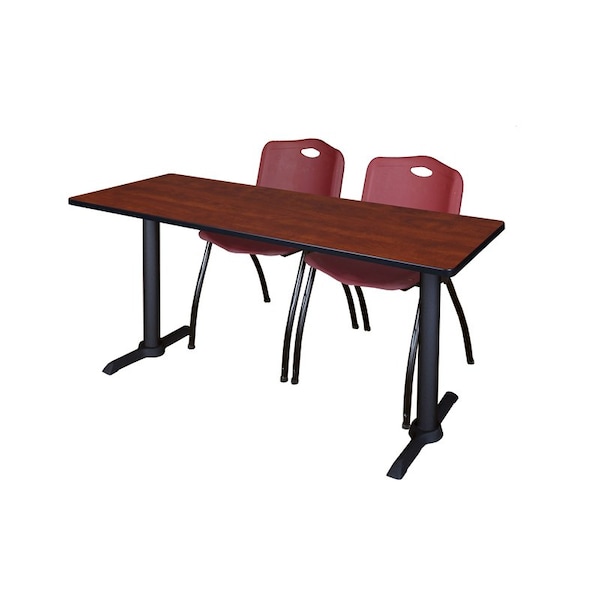 Cain Rectangle Tables > Training Tables > Cain Training Table & Chair Sets, 60 W, 24 L, 29 H, Cherry - MTRCT6024CH47BY