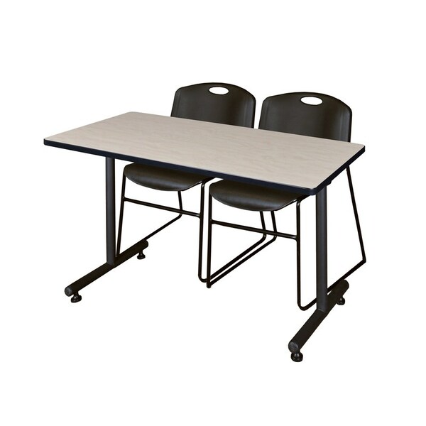 Kobe Rectangle Tables > Training Tables > Kobe Training Table & Chair Sets, 48 W, 30 L, 29 H, Maple - MKTRCT4830PL44BK