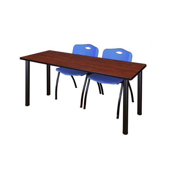 Kee Rectangle Tables > Training Tables > Kee Table & Chair Sets, 60 W, 24 L, 29 H, Cherry - MT6024CHBPBK47BE
