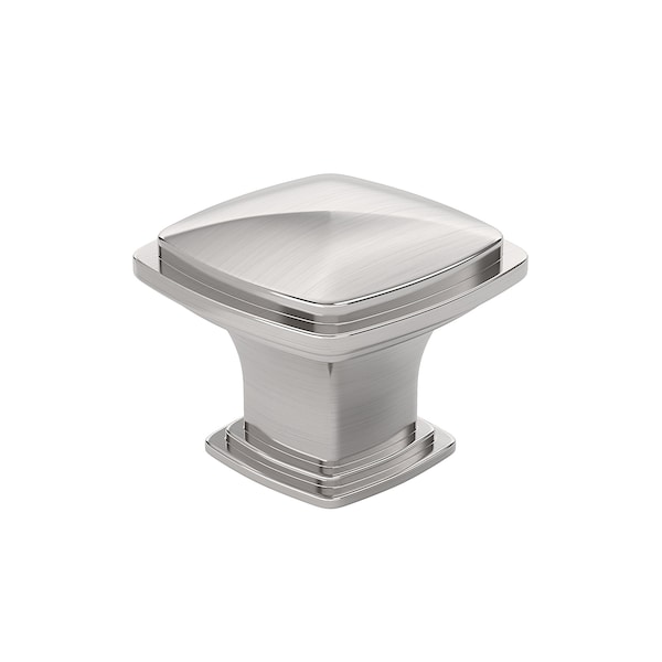 Richelieu Charlemagne Collection 1 7/32 in (31 mm) x 1 7/32 in (31 mm) Brushed Nickel Transitional Cabinet Knob - BP81091195