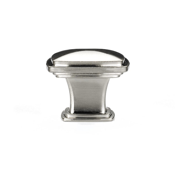 Richelieu Charlemagne Collection 1 7/32 in (31 mm) x 1 7/32 in (31 mm) Brushed Nickel Transitional Cabinet Knob - BP81091195