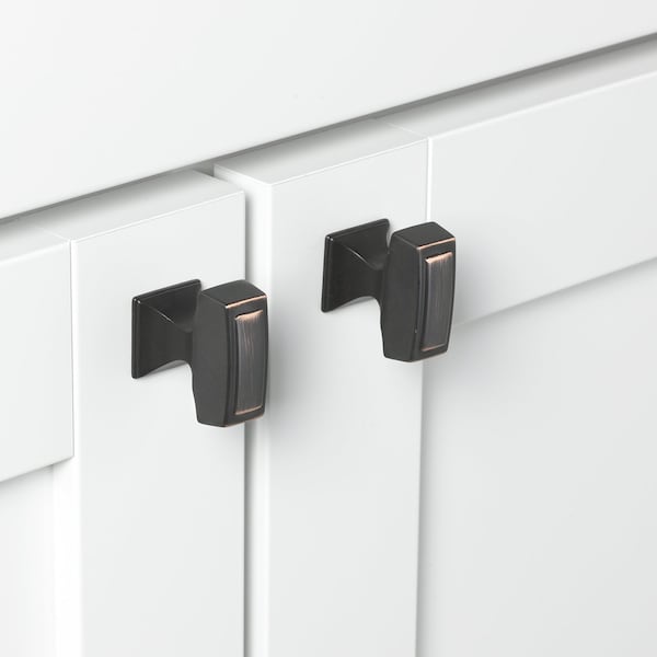 Gliderite Hardware 1-1/8 in. Rectangle Cabinet Knob - 87390-ORB, 10PK - 87390-ORB-10
