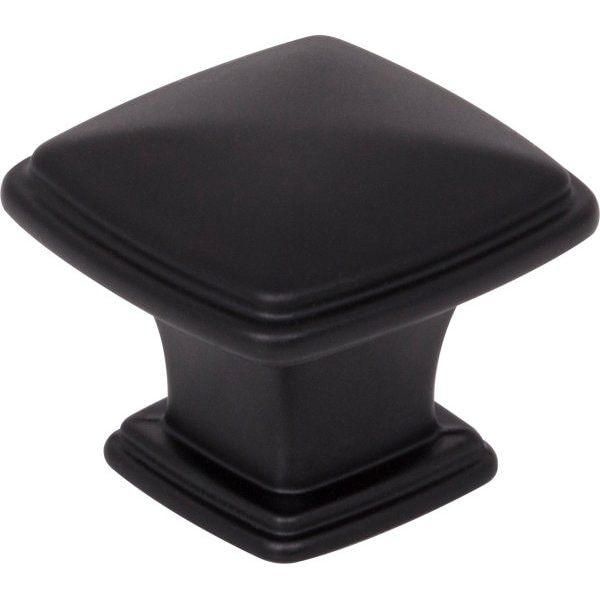 Jeffrey Alexander 1-3/16" Overall Length Matte Black Square Milan 1 Cabinet Knob - 1091MB