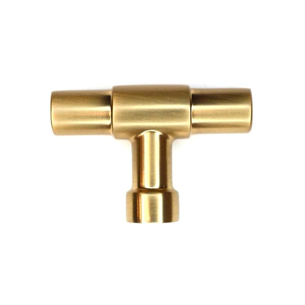 Emtek Jasper 2 in Finger Pull Cabinet Knob Satin Brass Finish - 86699US4