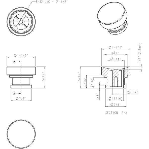 Jeffrey Alexander 1-1/4" Diameter Polished Chrome Elara Cabinet Knob - 484PC
