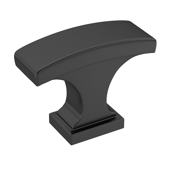 Richelieu 1 5/32-inch (29 mm) x 15/32-inch (12 mm) Matte Black Transitional Cabinet Knob - BP525429900