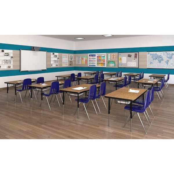 Correll Rectangle Adjustable Height Activity Kids School Table, 24" W, 48" L, 19" to 29" H, Gray - A2448-REC-15