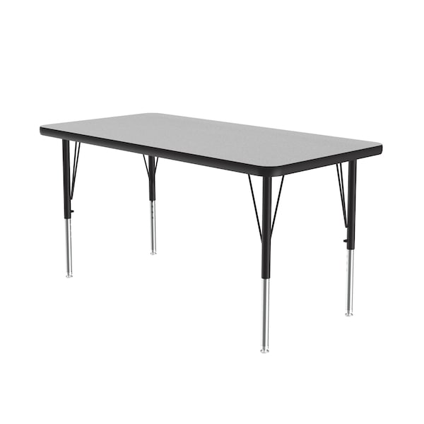 Correll Rectangle Adjustable Height Activity Kids School Table, 24" W, 48" L, 19" to 29" H, Gray - A2448-REC-15