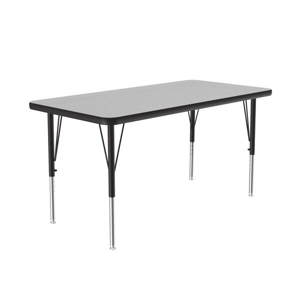 Correll Rectangle Adjustable Height Activity Kids School Table, 24" W, 48" L, 19" to 29" H, Gray - A2448-REC-15