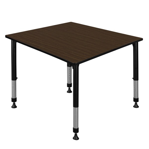 Regency Square Kee Height Adjustable Classroom Activity Table, 48 in W, 48 in L, Neo Walnut - TB4848NWAPBK