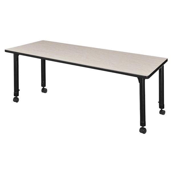 Regency Tables > Height Adjustable > Rectangular Mobile Tables, 72 W, 24 L, 23-34 H, Wood|Metal, Maple - MT7224PLAPCBK