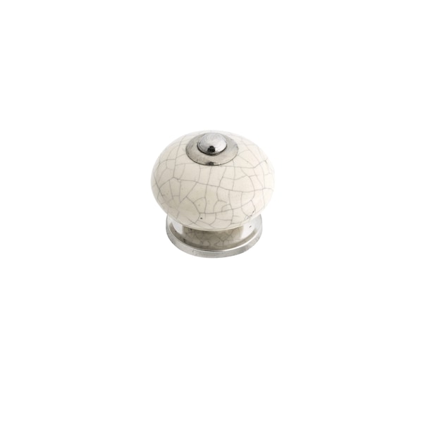 Richelieu 1 17/32 in (39 mm) Crackle Almond Eclectic Cabinet Knob - BP665333404