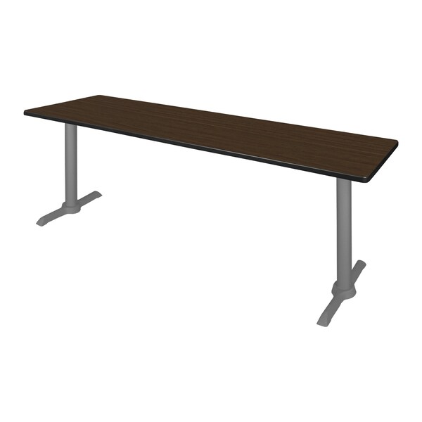 Regency Cain T-Base Training Seminar Table, 84 in W, 24 in L, Neo Walnut - MTRCT8424NWGY