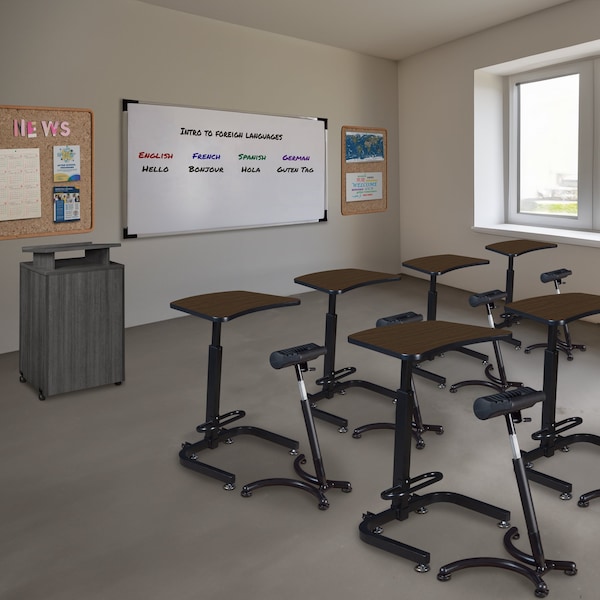 Regency Brody Sit or Stand Desk, 26 in W, 20 in L, Neo Walnut - 1900NW