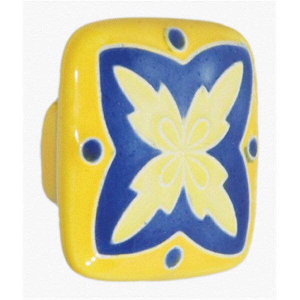 Acorn Mfg Lg Sq Yellow and Blue Inchx Inch Design - PS8YP