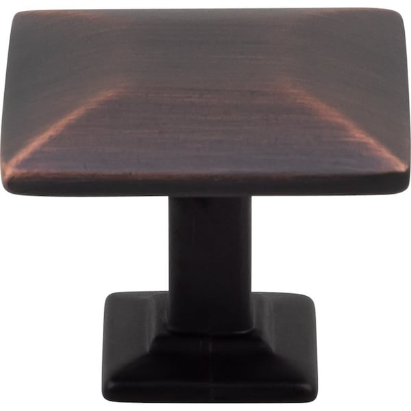 Designperfect 1-3/16 Overall Length Square Cabinet Knob, Brushed Oil Rubbed Bronze - DPA-S94KORB