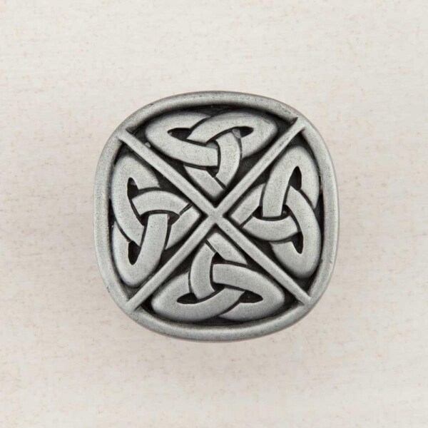 Acorn Mfg Artisan Collection Celtic Square Knob, Antique Pewter - DQGPP
