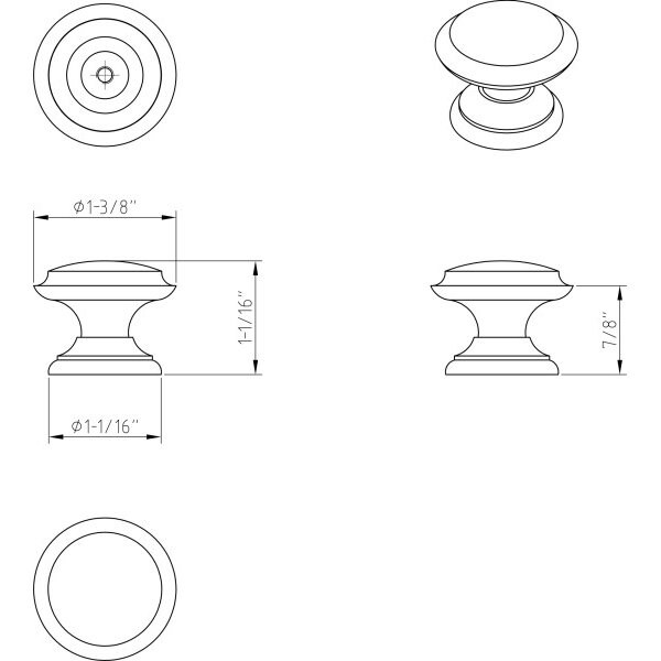 Jeffrey Alexander 1-3/8" Diameter Satin Nickel Cordova Cabinet Knob - 0251SN