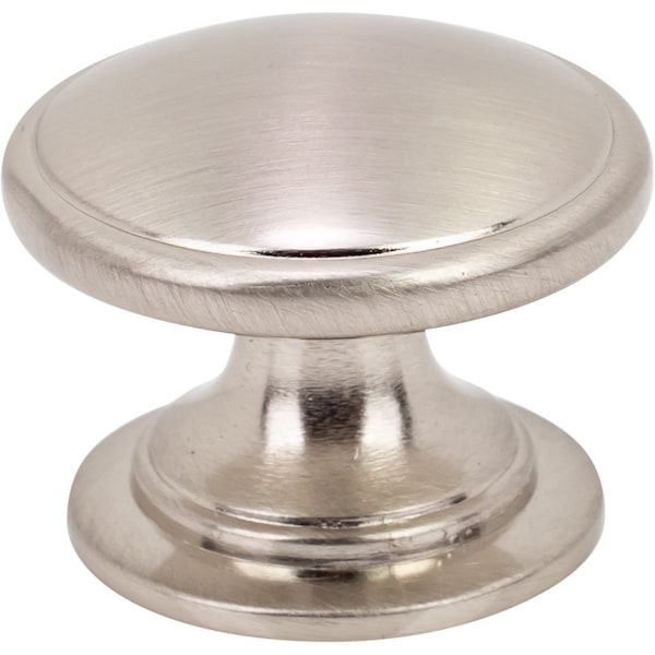 Designperfect 1-1/4 Diameter Round Cabinet Knob, Brushed Satin Nickel - DPA-R18KSNB