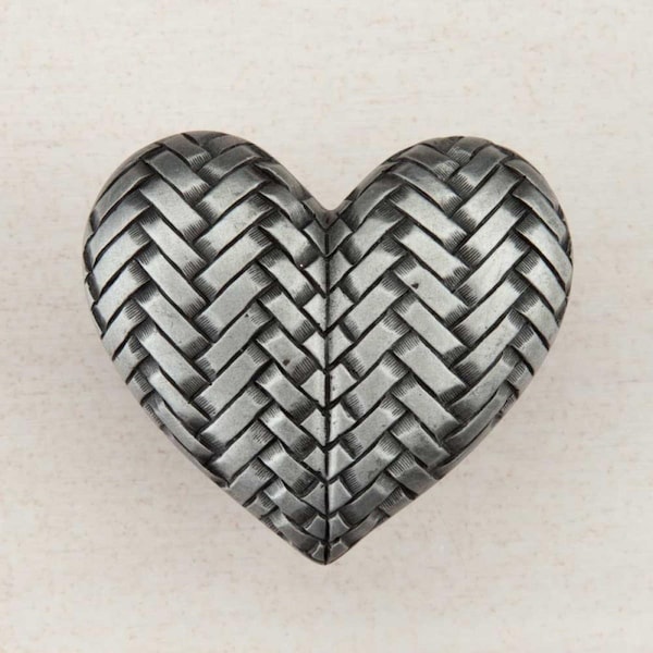 Acorn Mfg Artisan Collection Woven Heart Knob, Antique Pewter - DQJPP