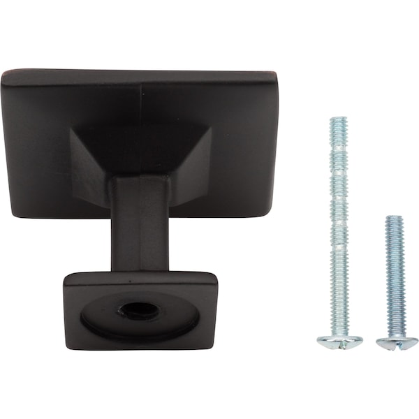 Designperfect 1-3/16 Overall Length Square Cabinet Knob, Matte/Flat Black, 10PK - DPA10S94KBLK
