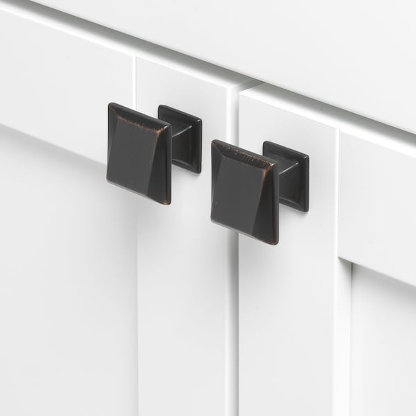 Gliderite Hardware 1-1/4 in. Square Twisted Knob Oil Rubbed Bronze, 5PK - 5865-ORB-5