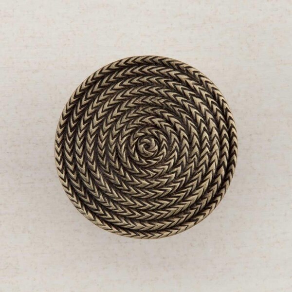 Acorn Mfg Artisan Collection Rope Circle Knob, Antique Brass - DQHAP