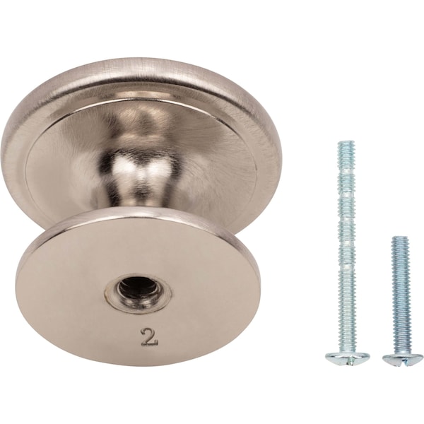 Designperfect 1-1/4 Diameter Round Cabinet Knob, Brushed Satin Nickel, 25PK - DPA25R18KSNB