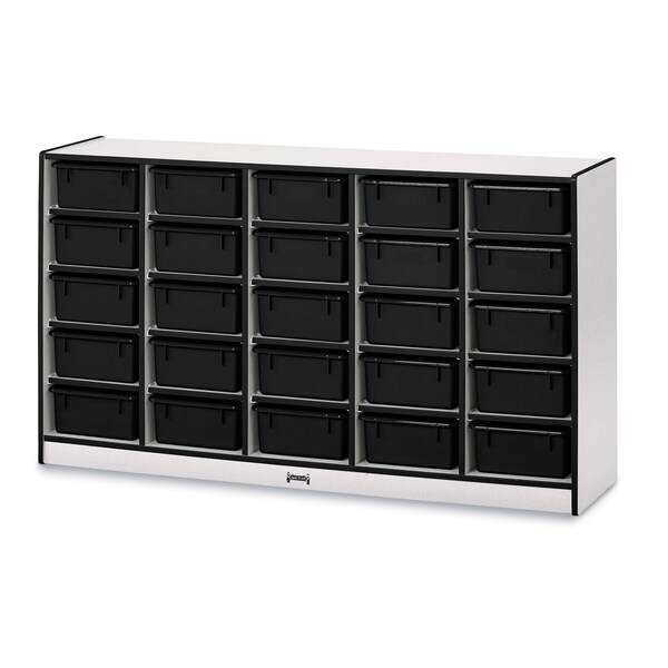 Jonti-Craft Rainbow Accents 25 Tub Mobile Storage, with Tubs, Black - 4026JCWW180
