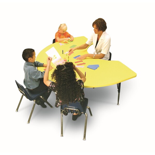 Correll Kidney Adjustable Height Activity Kids School Plastic Blow Molded Table, 48" W, 72" L, 19" to 29" H - AR4872-KID-29