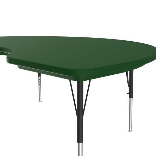 Correll Kidney Adjustable Height Activity Kids School Plastic Blow Molded Table, 48" W, 72" L, 19" to 29" H - AR4872-KID-29