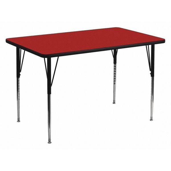 Flash Furniture Rectangle Activity Table, 36" W, 72" L, 30.125" H, Laminate, Red - XU-A3672-REC-RED-T-A-GG