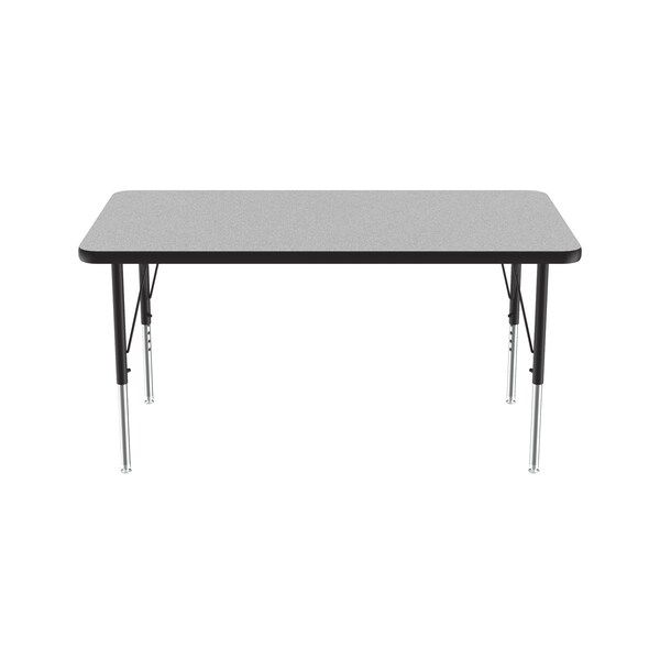 Correll Rectangle Adjustable Height Activity Kids School Table, 24" W, 48" L, 19" to 29" H, Gray Granite - AM2448-REC-15