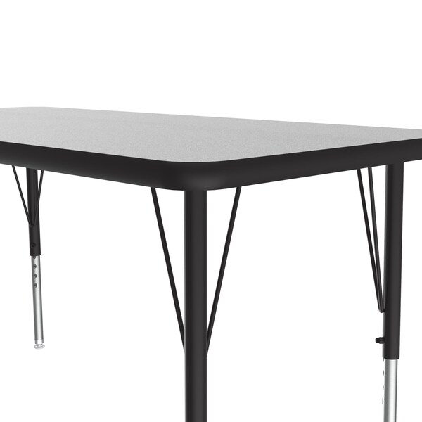 Correll Rectangle Adjustable Height Activity Kids School Table, 24" W, 48" L, 19" to 29" H, Gray Granite - AM2448-REC-15