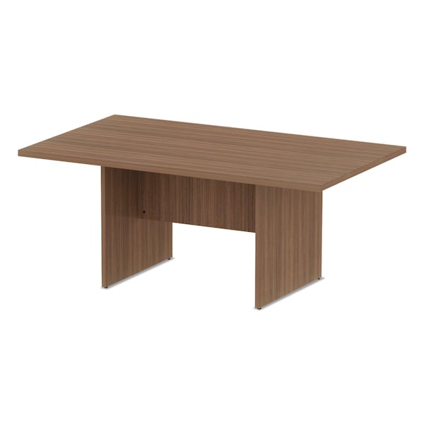 Alera Rectangle Conference Table, 70.78" W, 41.38" L, 29.5" H, Modern Walnut Top, Woodgrain Laminate - ALEVA717242WA