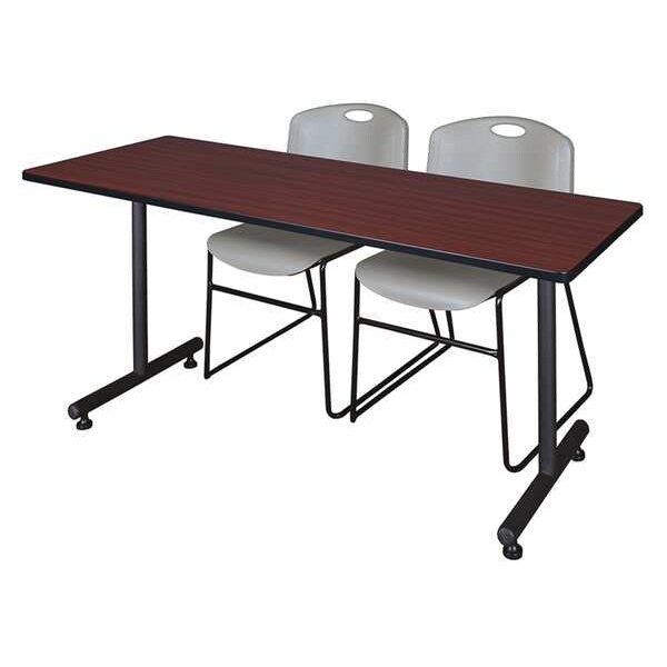 Regency Rectangle Kobe Training Tables, 60 W, 24 L, 29 H, Wood, Metal Top, Mahogany - MKTRCT6024MH