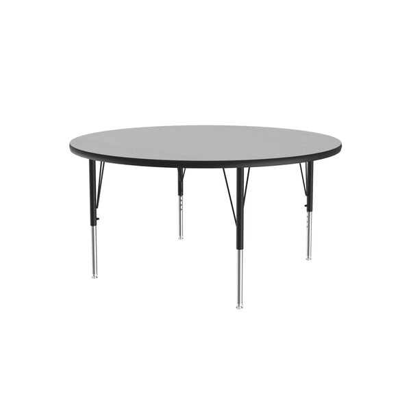 Correll Round Adjustable Height Activity Kids School Table, 42" W, 42" L, 19" to 29" H, Gray Granite - A42-RND-15