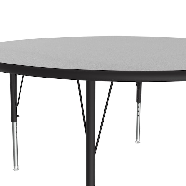 Correll Round Adjustable Height Activity Kids School Table, 42" W, 42" L, 19" to 29" H, Gray Granite - A42-RND-15