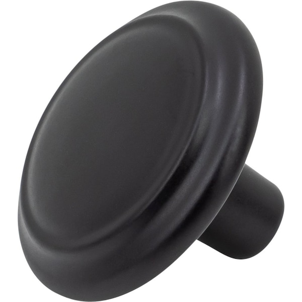 Designperfect 1-1/4 Diameter Round Cabinet Knob, Matte/Flat Black - DPA-R92KBLK