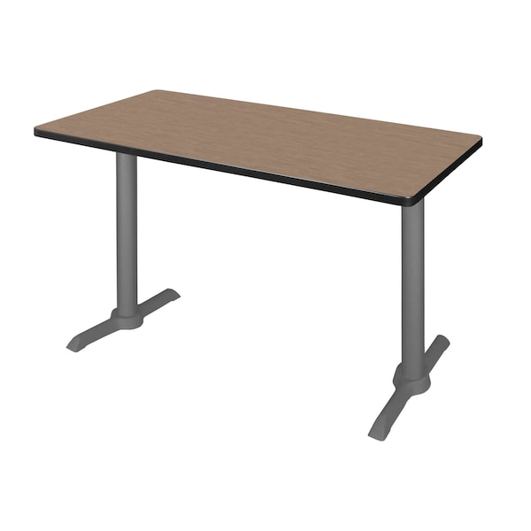 Regency Cain T-Base Training Seminar Table, 48 in W, 24 in L, Noble Oak - MTRCT4824NOGY