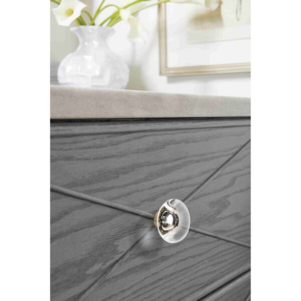 Amerock Glacio 1-3/4 in 44 mm Diameter Clear/Champagne Bronze Cabinet Knob - BP36652CCZ