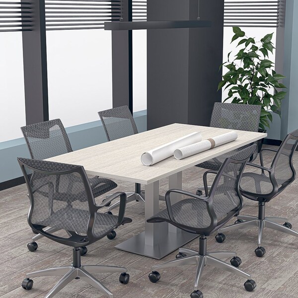 Skutchi Designs Rectangle 6 Person Conference Room Table, 36" W, 6 ft. L, 29" H, White Cypress - HAR-REC-36X72-DOU-WHITECYPRESS