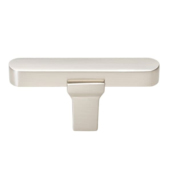 Gliderite Hardware 2-1/4 in. Center to Center Solid Flat T Knob Satin Nickel, 10PK - 4842-T-SN-10